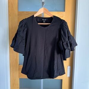 Bailey 44 Black Ruffle Sleeve Blouse